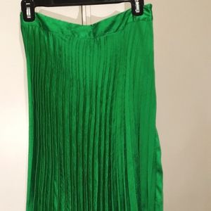 Zara Satin effect pleated midi skirt